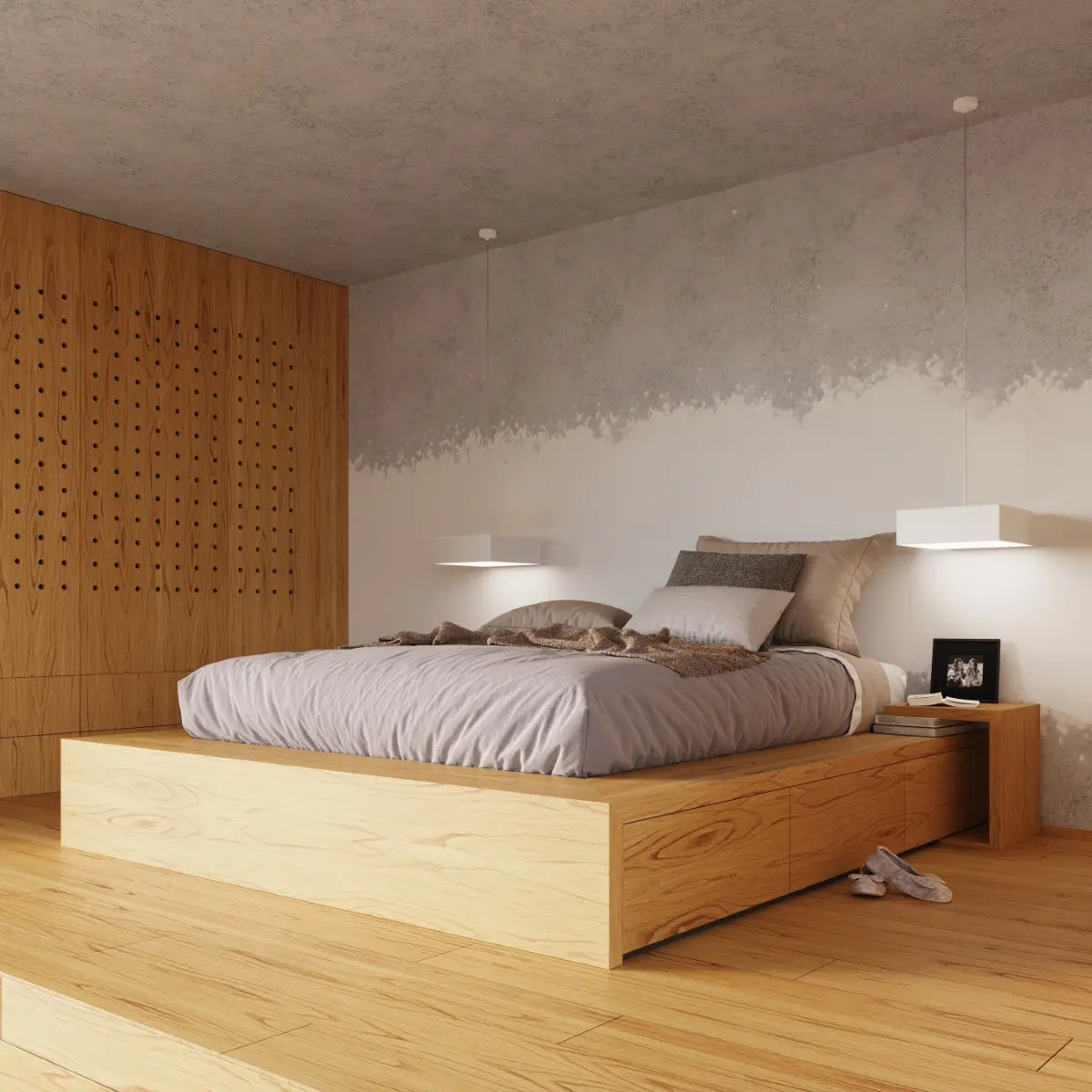 Deckenleuchte Block 25 – Weiß & PVC