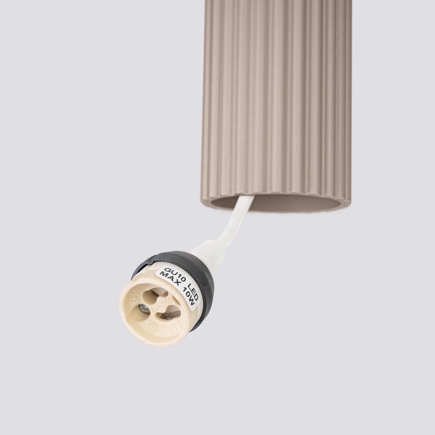 Pendelleuchte Japandi 1 – Taupe & Aluminium