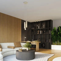 Deckenleuchte Japandi 3 – Beige & Aluminium