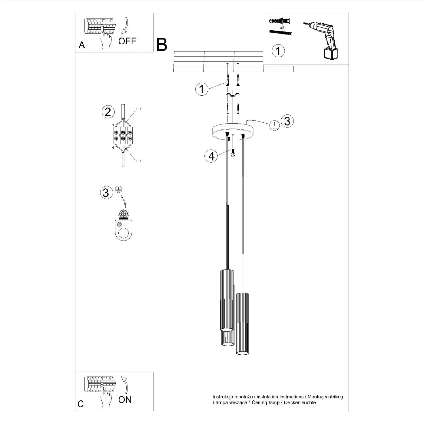 Hanglamp Japandi 3P – Wit Aluminium