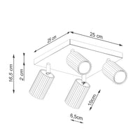Plafondlamp Japandi 4S – Taupe & Aluminium