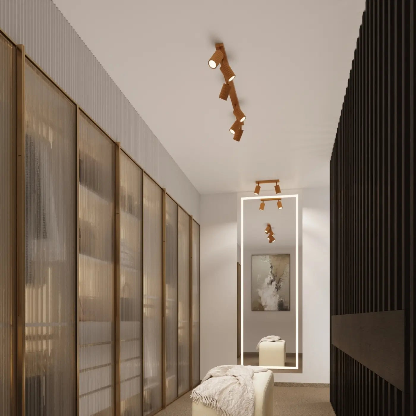 Wandleuchte Japandi – Gold Aluminium