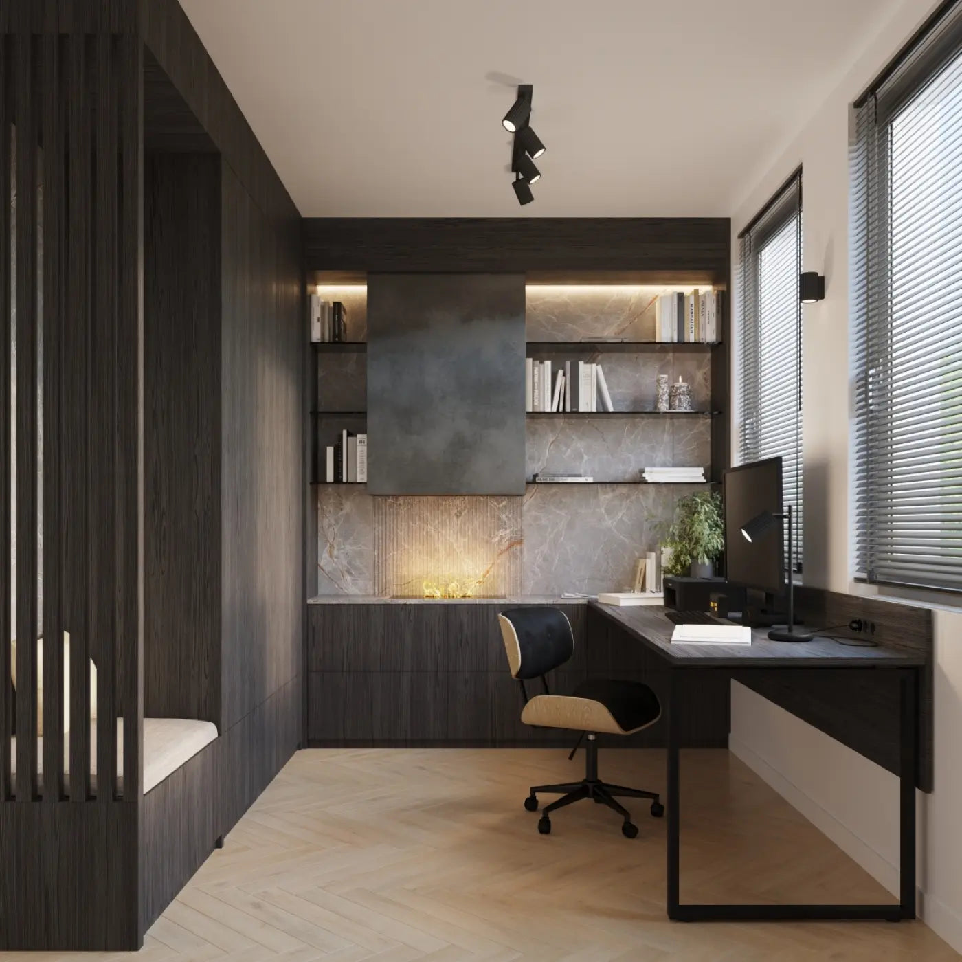 Deckenleuchte Japandi 4 – Schwarz Metall