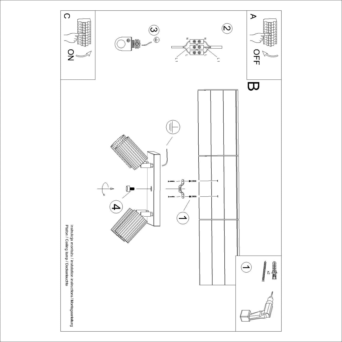 Plafondlamp Japandi 4S – Taupe & Aluminium