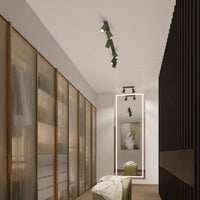 Plafondlamp Japandi 3P – Olijfgroen & Aluminium