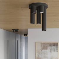 Deckenleuchte Tube 3R – Schwarz & Stahl