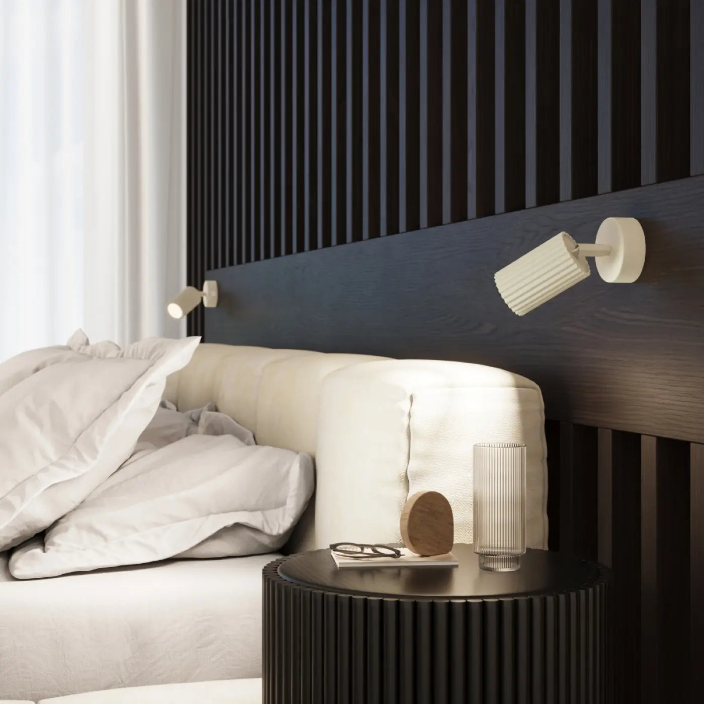 Deckenleuchte Japandi 40 – Beige & Aluminium