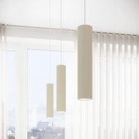 Pendelleuchte Japandi 1 – Beige & Aluminium