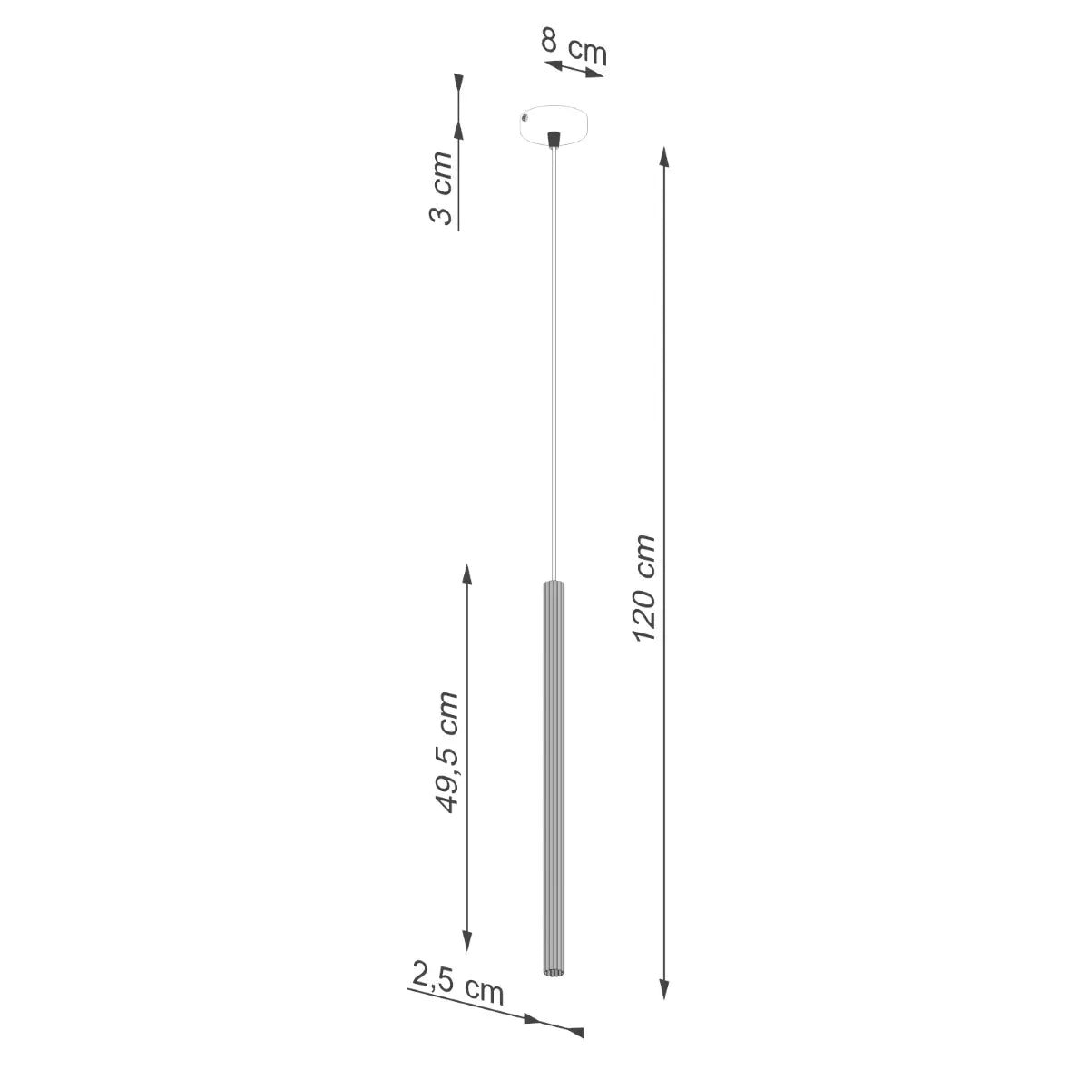Pendelleuchte Candle 1 – Schwarz & Stahl