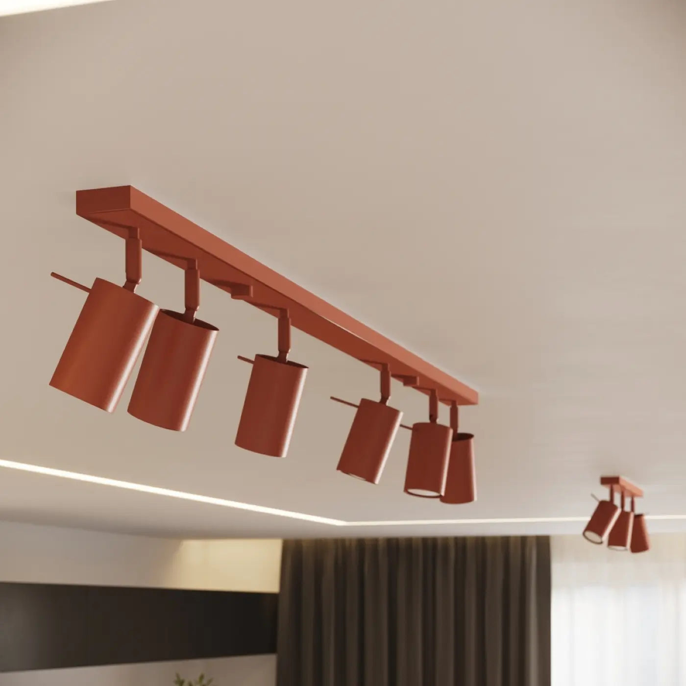 Plafondlamp Rondo 4 – Okerrood & Staal