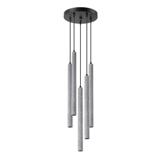 Hanglamp Slim Tube 5P – Grijs & Beton