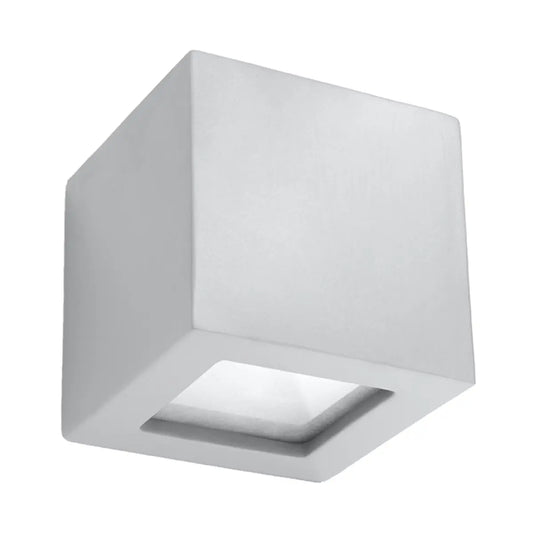 Wandlamp Square 1 – Grijs & Keramiek & Glas