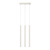 Pendelleuchte Matita 3 – Beige & Stahl