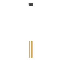 Pendelleuchte Tube 1 – Gold & Stahl