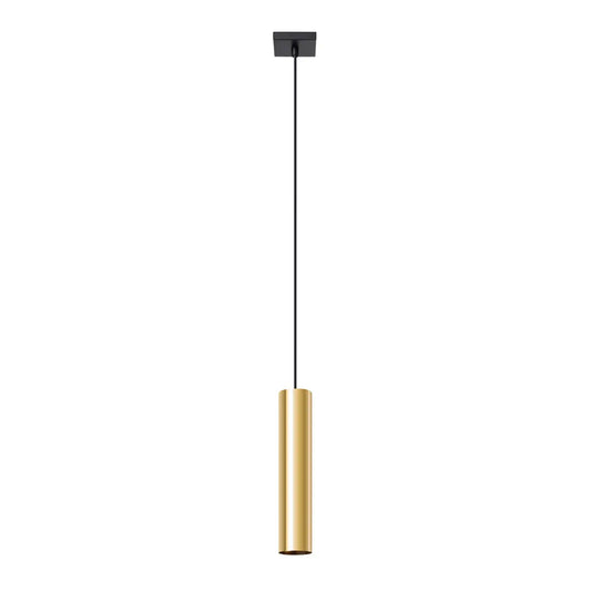 Pendelleuchte Tube 1 – Gold & Stahl