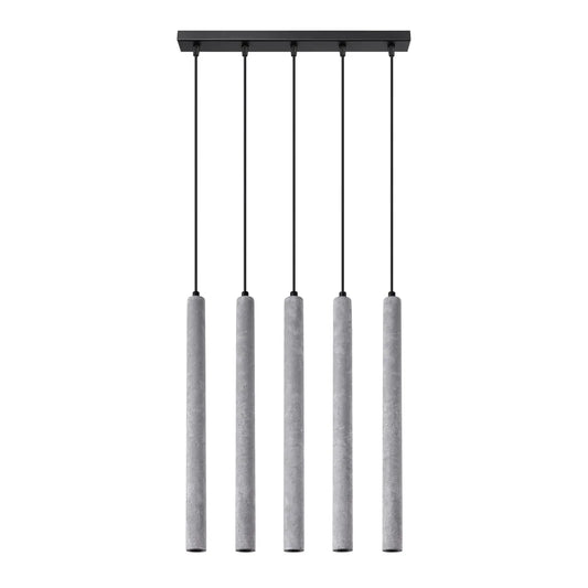 Pendelleuchte Slim Tube 5 – Grauer Beton