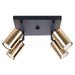 Plafondlamp Tube 4S – Zwart & Goud & Staal