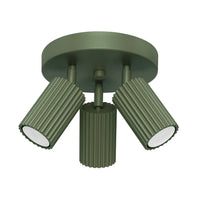 Plafondlamp Japandi 3P – Olijfgroen & Aluminium