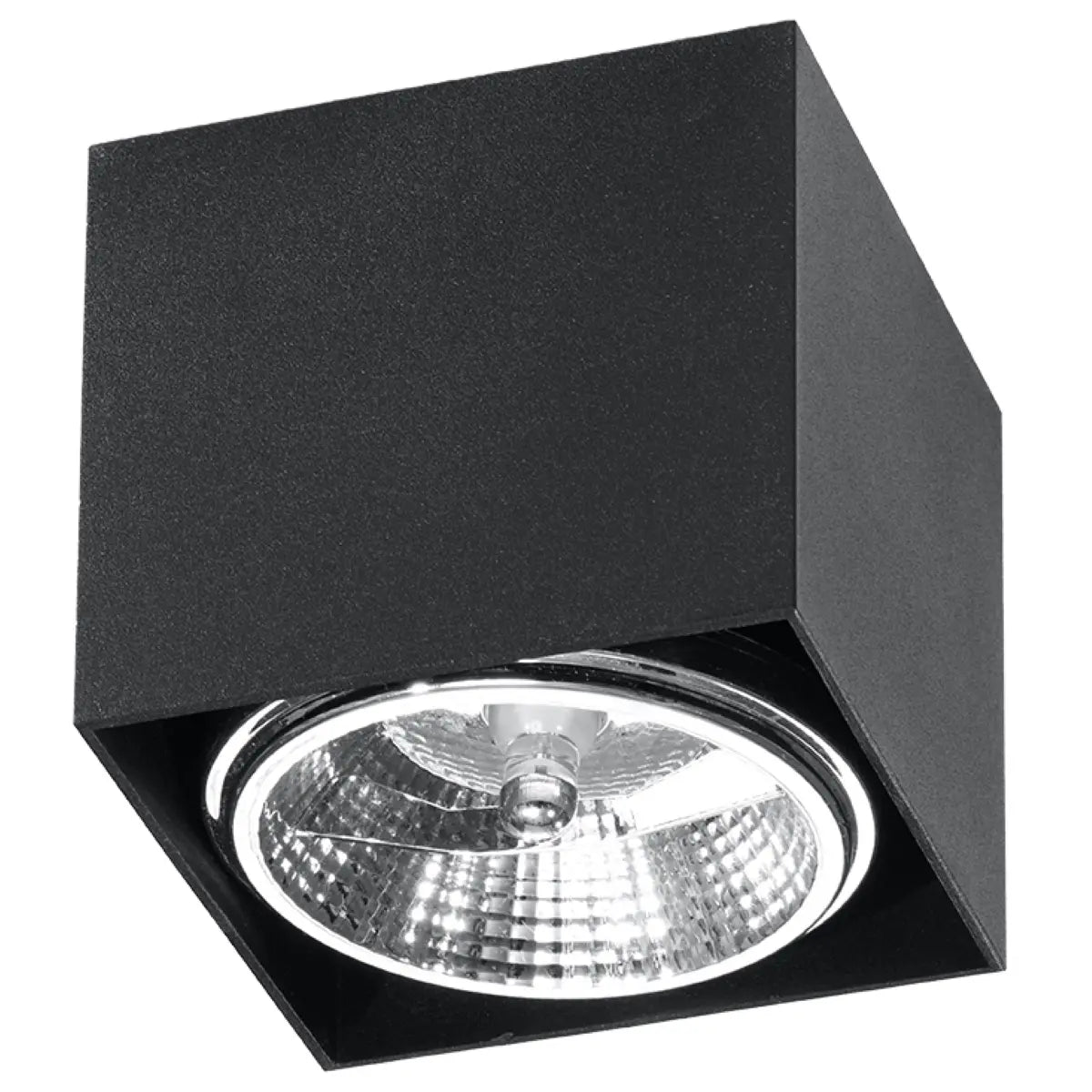 Plafondlamp Square Flash – Zwart & Aluminium