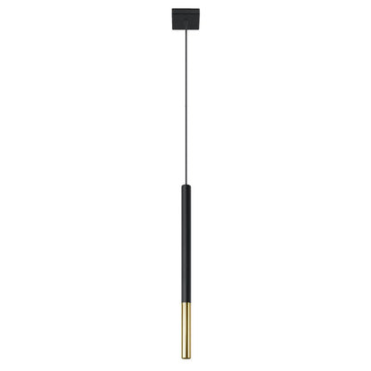 Pendelleuchte Matita 1 – Schwarz & Gold & Stahl