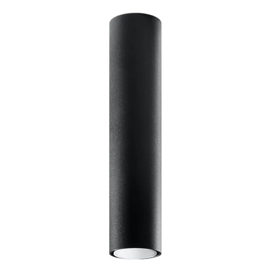 Plafondlamp Tube 40 – Zwart & Staal
