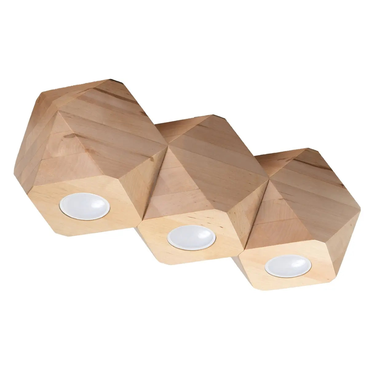Deckenleuchte Hexagon 3 – Naturholz & Holz