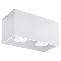 Plafondlamp Square Box – Wit & Aluminium