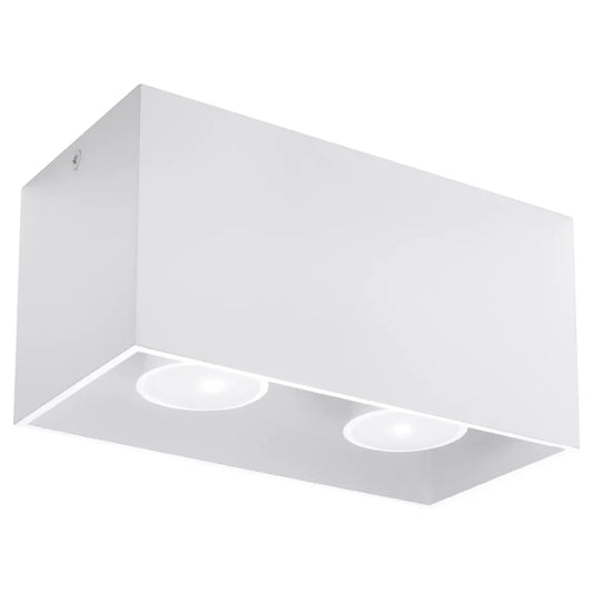 Plafondlamp Square Box – Wit & Aluminium