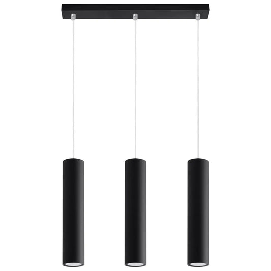 Pendelleuchte Tube Black 3 – Schwarz & Stahl