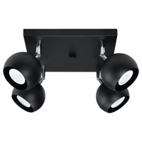 Plafondlamp Retro 4S – Zwart & Staal