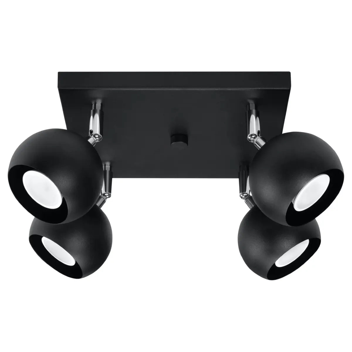 Plafondlamp Retro 4S – Zwart & Staal