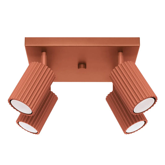 Plafondlamp Japandi 4S – Okerood & Aluminium