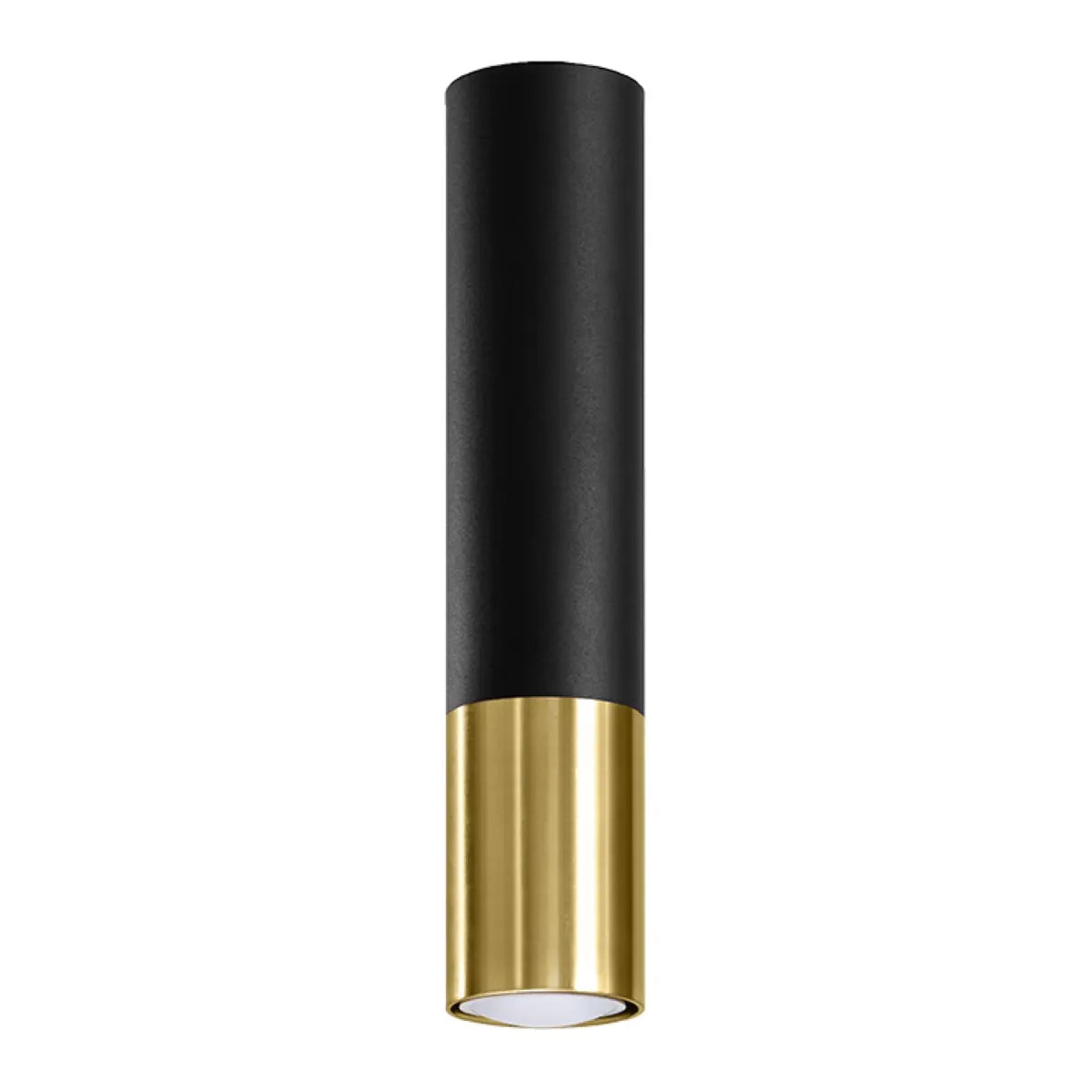 Plafondlamp Tube – Zwart & Goud & Staal