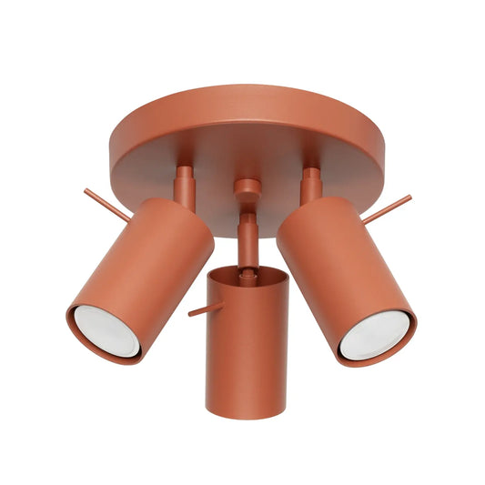 Plafondlamp Rondo 3R – Okerrood & Staal