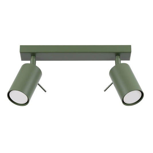 Plafondlamp Rondo 2 – Olijfgroen & Staal