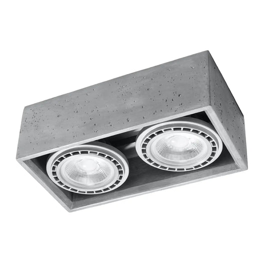 Deckenleuchte Square 3 Double – Grau & Beton