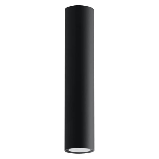 Plafondlamp Tube 30 – Zwart & Staal