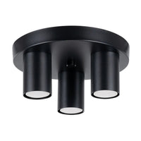 Deckenleuchte Tube 3R – Schwarz & Stahl