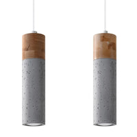 Hanglamp Tube Beton Wood 2 – Grijs Beton & Hout