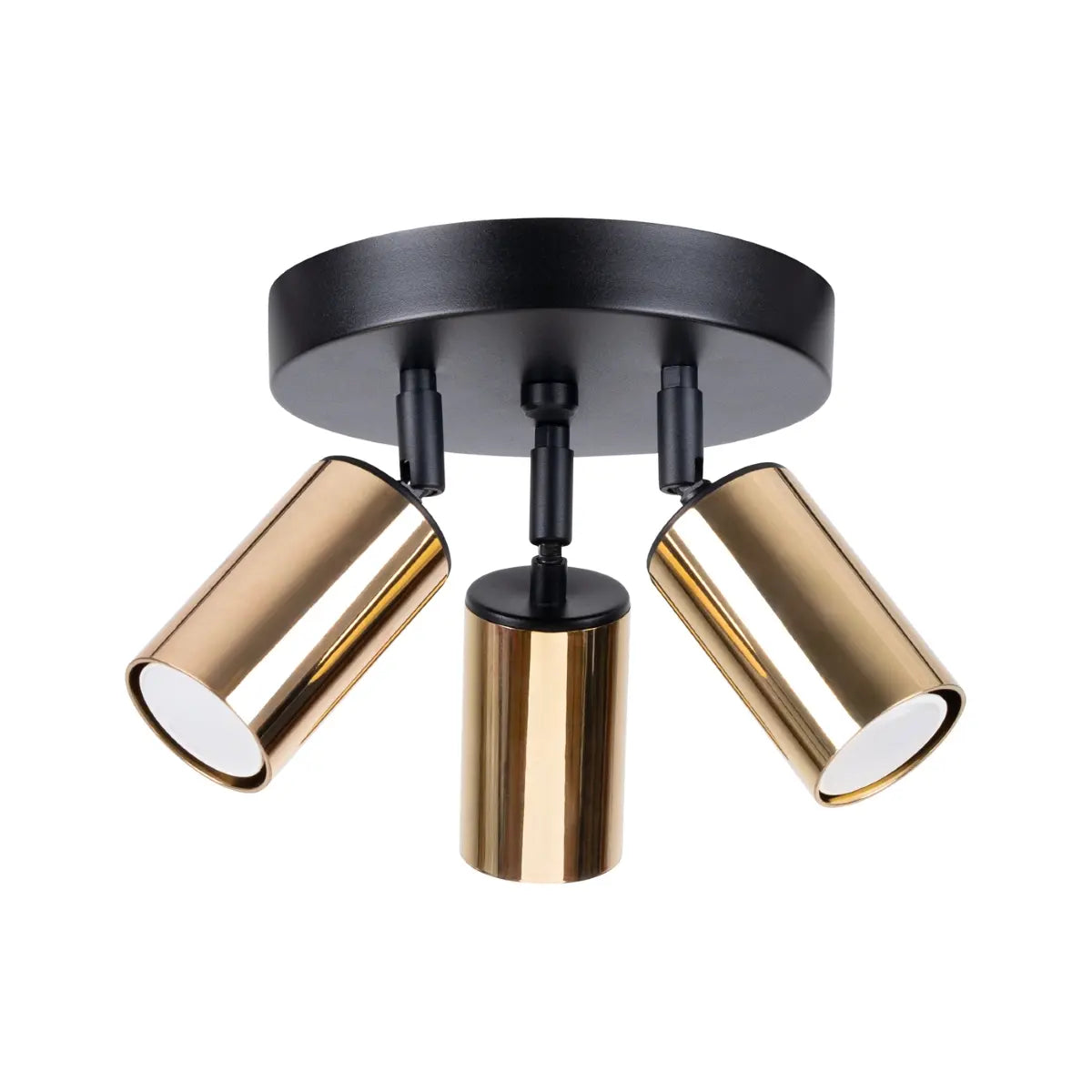 Plafondlamp Tube 3R – Zwart & Goud & Staal