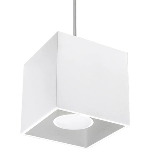 Pendelleuchte Square 1 – Weiß & Aluminium