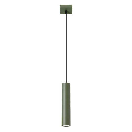 Hanglamp Tube 1 – Olijfgroen & Staal