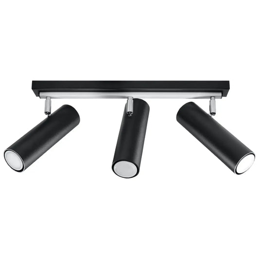 Plafondlamp Rondo Spot 3 – Zwart & Staal