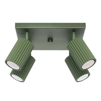 Plafondlamp Japandi 4S – Olijfgroen & Aluminium