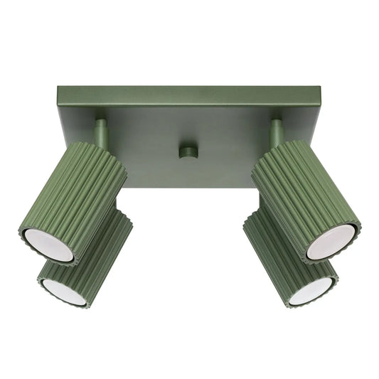 Plafondlamp Japandi 4S – Olijfgroen & Aluminium