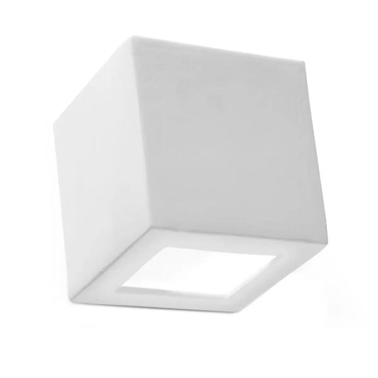 Wandlamp Square 1 – Wit Keramiek & Glas