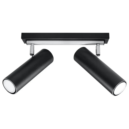 Plafondlamp Rondo Spot 2 – Zwart & Staal
