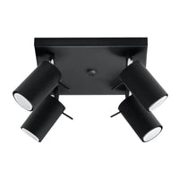 Plafondlamp Rondo 4S – Zwart Staal