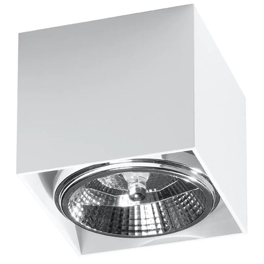 Plafondlamp Square Flash – Wit & Aluminium