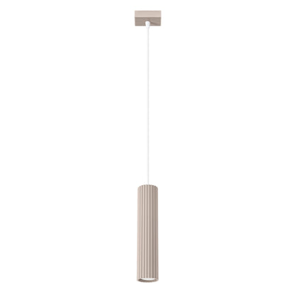 Pendelleuchte Japandi 1 – Taupe & Aluminium